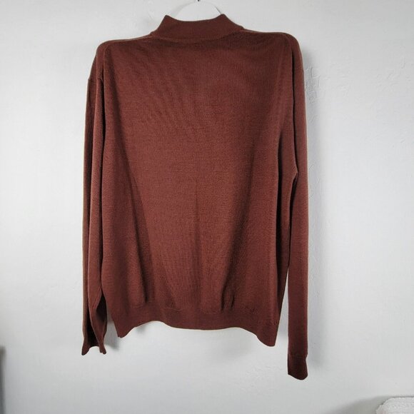 Pronto Uomo Men's Turtleneck Long Sleeve Casual Pullover Sweater Brown XL